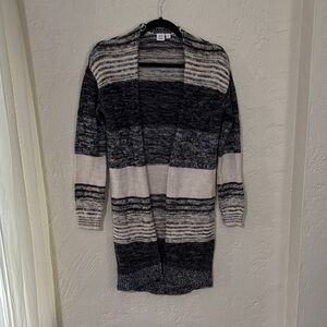 GAP Black and Cream Striped Cardigan